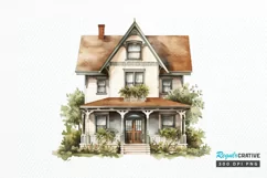 Vintage Houses Sublimation PNG Clipart Product Image 1