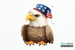Cute Baby Bald Eagle 4th of July PNG Clipart Product Image 1