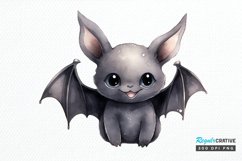 Cute Cartoon Bat Watercolor Sublimation PNG Clipart Product Image 1