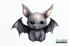 Cute Cartoon Bat Watercolor Sublimation PNG Clipart Product Image 1
