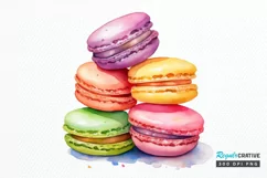 Colorful Macaroons Watercolor PNG Clipart Product Image 1