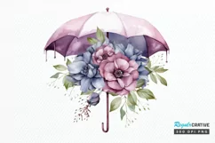 Flower Umbrella Watercolor Sublimation PNG Clipart Product Image 1
