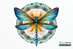 Dragonfly Floral Watercolor PNG Clipart Product Image 1