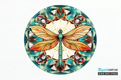 Dragonfly Floral Watercolor PNG Clipart Product Image 1