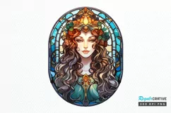 Stained Glass Fantasy Goddess PNG Clipart Product Image 1