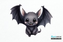 Cute Cartoon Bat Watercolor Sublimation PNG Clipart Product Image 1
