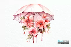 Flower Umbrella Watercolor Sublimation PNG Clipart Product Image 1