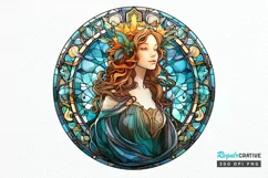 Stained Glass Fantasy Goddess PNG Clipart Product Image 1