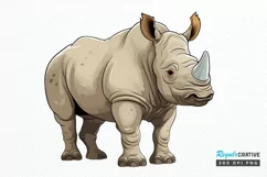 Cute Cartoon Rhino PNG Clipart Product Image 1