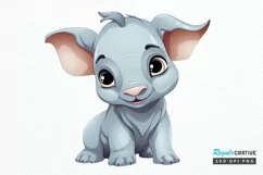 Cute Cartoon Rhino PNG Clipart Product Image 1