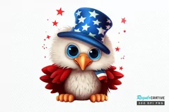 Cute Baby Bald Eagle 4th of July PNG Clipart Product Image 1