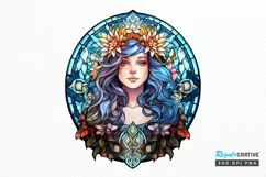 Stained Glass Fantasy Goddess PNG Clipart Product Image 1