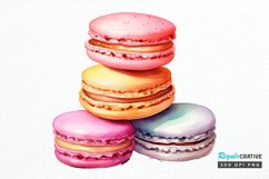 Colorful Macaroons Watercolor PNG Clipart Product Image 1