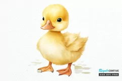 Cute Baby Duck Watercolor PNG Clipart Product Image 1