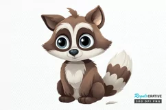 Cute Cartoon Raccoon Sublimation PNG Clipart Product Image 1