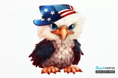 Cute Baby Bald Eagle 4th of July PNG Clipart Product Image 1