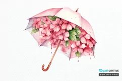 Flower Umbrella Watercolor Sublimation PNG Clipart Product Image 1