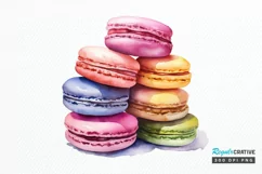 Colorful Macaroons Watercolor PNG Clipart Product Image 1