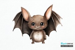 Cute Cartoon Bat Watercolor Sublimation PNG Clipart Product Image 1