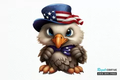 Cute Baby Bald Eagle 4th of July PNG Clipart Product Image 1