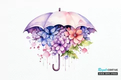 Flower Umbrella Watercolor Sublimation PNG Clipart Product Image 1