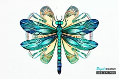 Dragonfly Floral Watercolor PNG Clipart Product Image 1