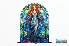 Stained Glass Fantasy Goddess PNG Clipart Product Image 1