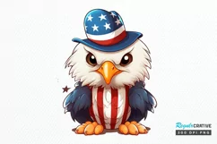 Cute Baby Bald Eagle 4th of July PNG Clipart Product Image 1