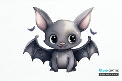 Cute Cartoon Bat Watercolor Sublimation PNG Clipart Product Image 1