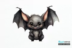 Cute Cartoon Bat Watercolor Sublimation PNG Clipart Product Image 1