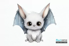 Cute Cartoon Bat Watercolor Sublimation PNG Clipart Product Image 1