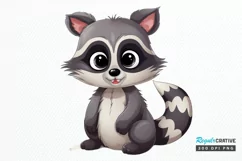 Cute Cartoon Raccoon Sublimation PNG Clipart Product Image 1