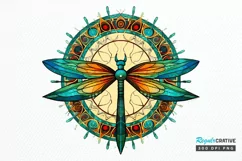 Dragonfly Floral Watercolor PNG Clipart Product Image 1