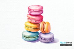 Colorful Macaroons Watercolor PNG Clipart Product Image 1