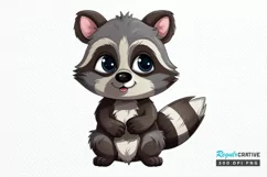 Cute Cartoon Raccoon Sublimation PNG Clipart Product Image 1