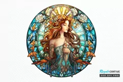 Stained Glass Fantasy Goddess PNG Clipart Product Image 1