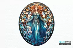 Stained Glass Fantasy Goddess PNG Clipart Product Image 1