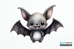 Cute Cartoon Bat Watercolor Sublimation PNG Clipart Product Image 1