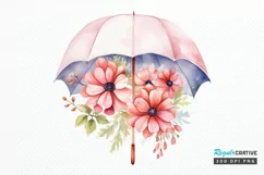 Flower Umbrella Watercolor Sublimation PNG Clipart Product Image 1