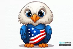 Cute Baby Bald Eagle 4th of July PNG Clipart Product Image 1