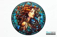Stained Glass Fantasy Goddess PNG Clipart Product Image 1