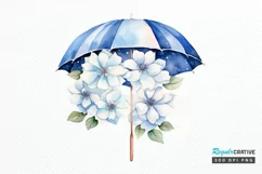Flower Umbrella Watercolor Sublimation PNG Clipart Product Image 1