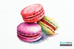 Colorful Macaroons Watercolor PNG Clipart Product Image 1