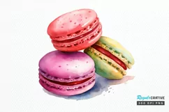 Colorful Macaroons Watercolor PNG Clipart Product Image 1