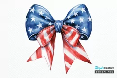 Bow 4th Of July Sublimation PNG Clipart Product Image 1