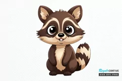 Cute Cartoon Raccoon Sublimation PNG Clipart Product Image 1