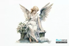 Angel Statue Watercolor Sublimation PNG Clipart Product Image 1