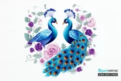 Couple Peacock Heart Sublimation PNG Clipart Product Image 1