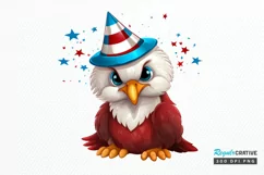 Cute Baby Bald Eagle 4th of July PNG Clipart Product Image 1