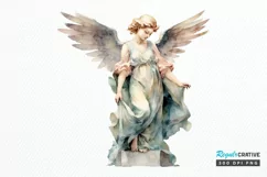 Angel Statue Watercolor Sublimation PNG Clipart Product Image 1